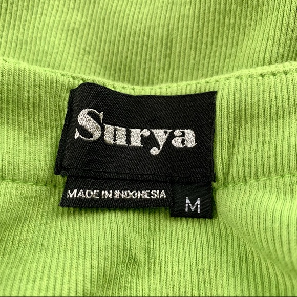 Surya sequined detail apple green ribbed 100% soft cotton bolero cardigan. Med. - Picture 5 of 12